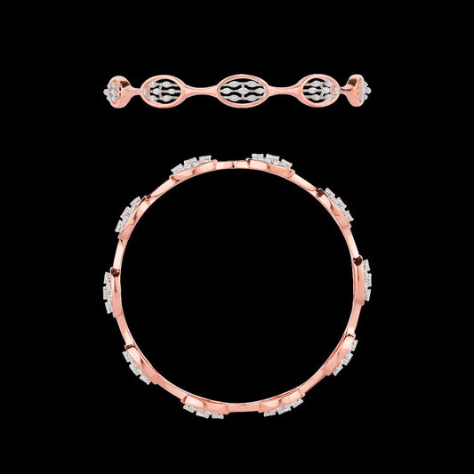 18K Two Tone Gold Diamond Bangle - 1.39ct VVS-EF