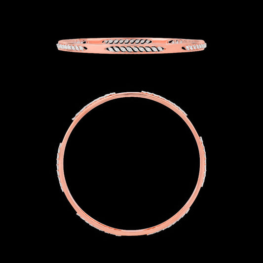 18K Two Tone Gold Diamond Bangle - 1.07ct VVS-EF