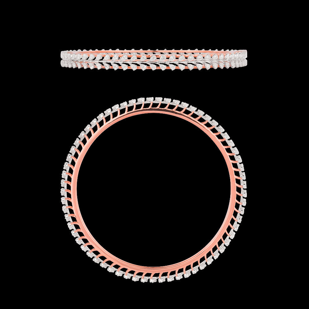 18K Two Tone Gold Diamond Bangle - 7.8ct VVS-EF