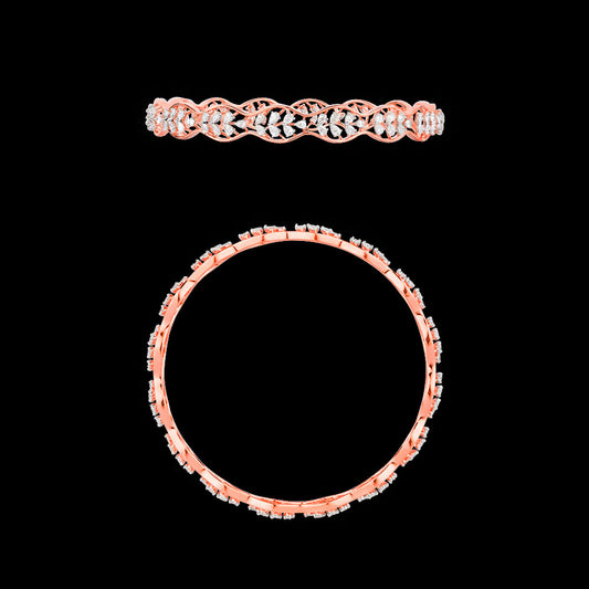 18K Rose Gold Diamond Bangle - 3.61ct VVS-EF
