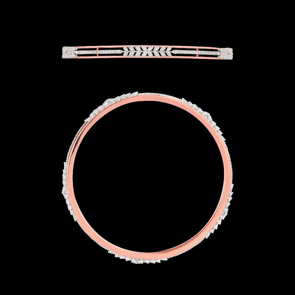 18K Two Tone Gold Diamond Bangle - 2.21ct VVS-EF