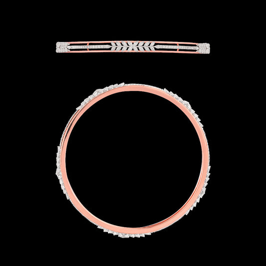 18K Two Tone Gold Diamond Bangle - 2.21ct VVS-EF