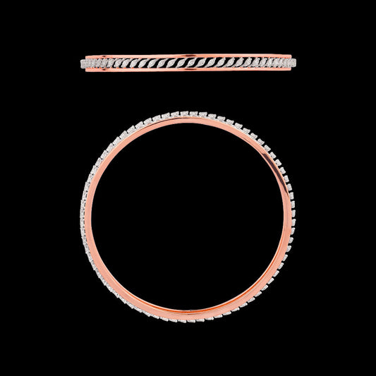 18K Rose Gold Diamond Bangle - 1.63ct VVS-EF