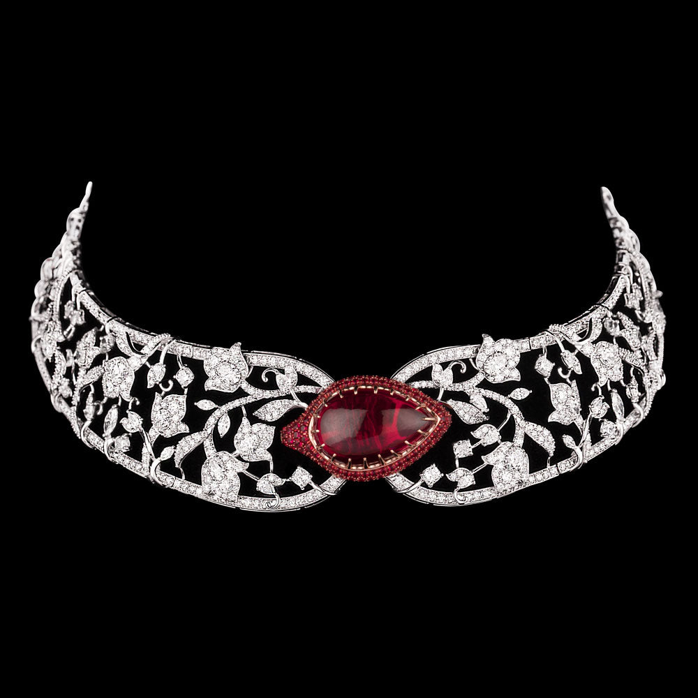 14K Two Tone Gold Diamond Necklace - 16.79ct VS-SI-EFG with Colour Stones