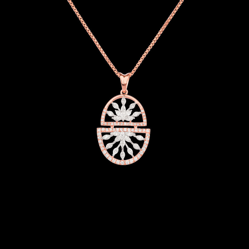 18K Two Tone Gold Diamond Pendant - 0.74ct VVS-EF