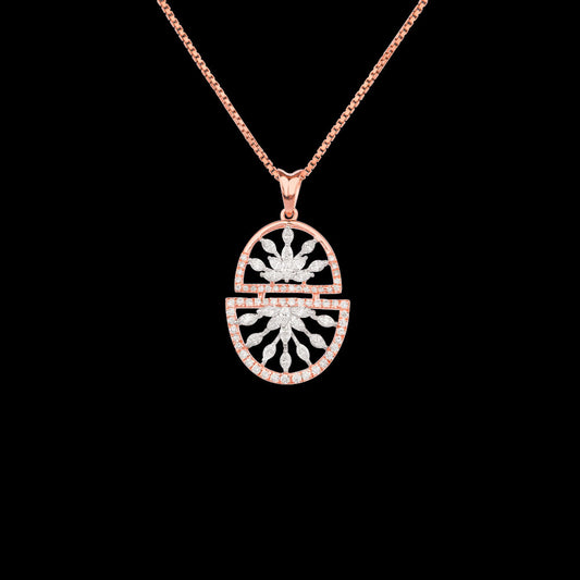 18K Two Tone Gold Diamond Pendant - 0.74ct VVS-EF