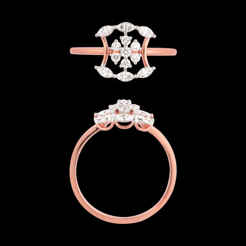 18K Two Tone Gold Diamond Ring - 0.32ct VVS-EF