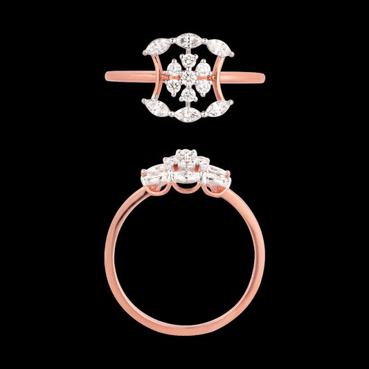 18K Two Tone Gold Diamond Ring - 0.32ct VVS-EF