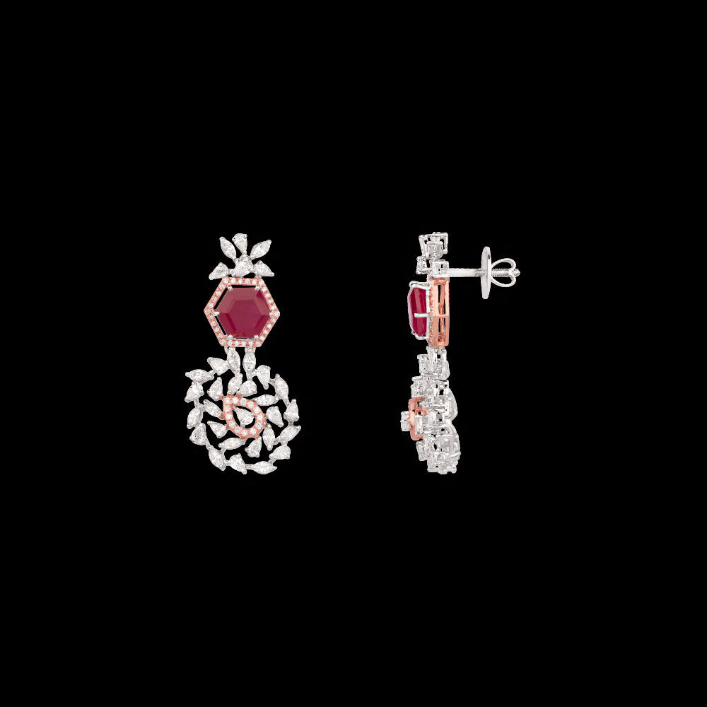 18K Two Tone Gold Diamond Jewellery - 3.36ct VVS-VS-EF with Colour Stones
