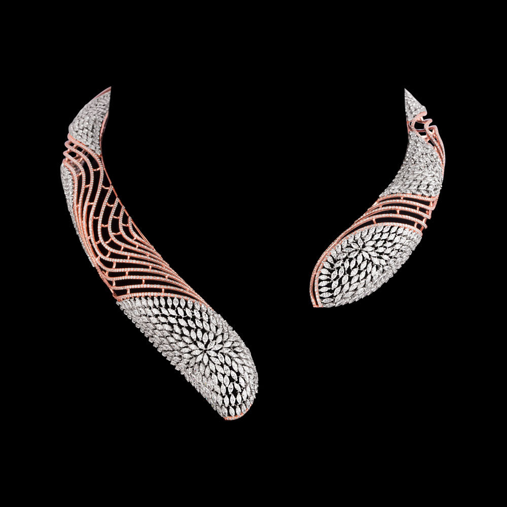 18K White Gold Diamond Necklace - 24.657ct VVS-VS-EF