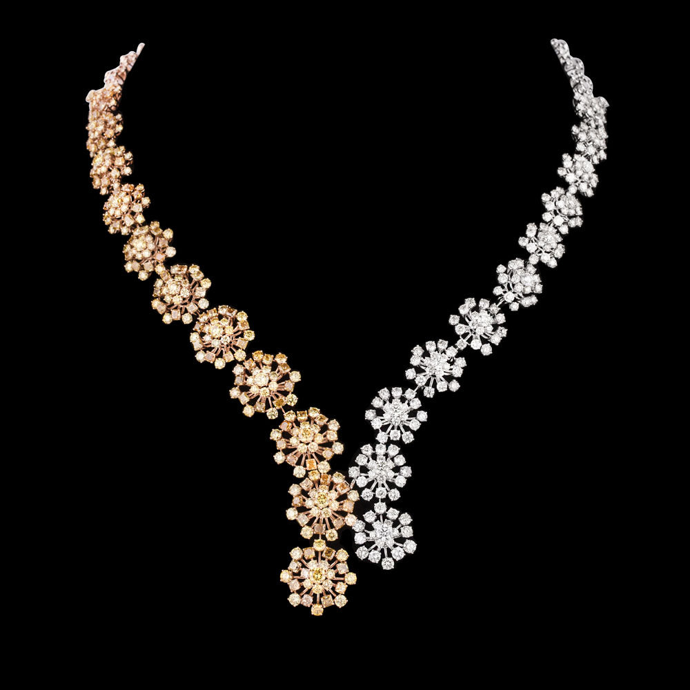 14K White Gold Diamond Necklace - 36.05ct SI-WK