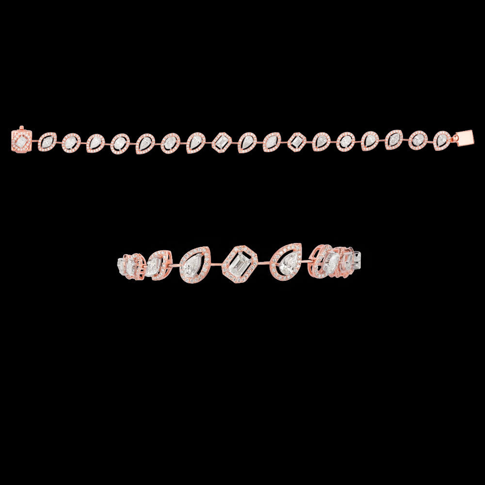 18K Two Tone Gold Diamond Bracelet - 4.709ct VVS-VS-IJ