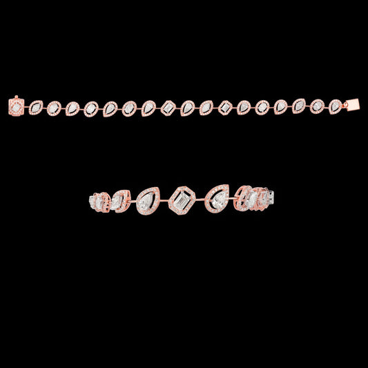 18K Two Tone Gold Diamond Bracelet - 4.709ct VVS-VS-IJ