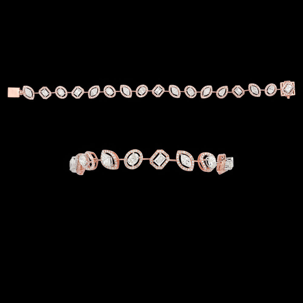 18K Two Tone Gold Diamond Bracelet - 11.48ct VS-SI-IJ