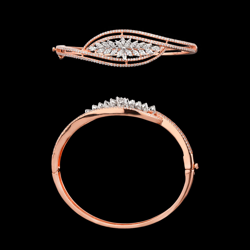 18K Two Tone Gold Diamond Kada - 2.03ct VS-FG