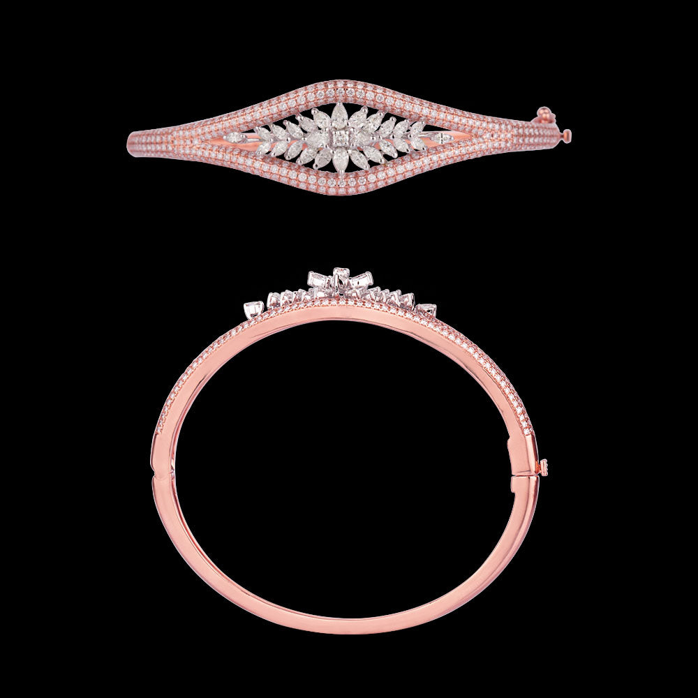 14K Rose Gold Diamond Kada - 2.53ct VS-FG
