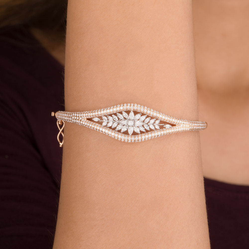 14K Rose Gold Diamond Kada - 2.53ct VS-FG
