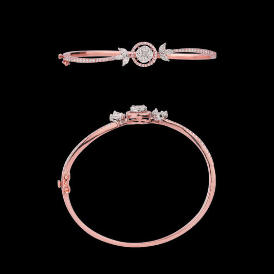 14K Two Tone Gold Diamond Kada - 1.25ct VS-SI-FG