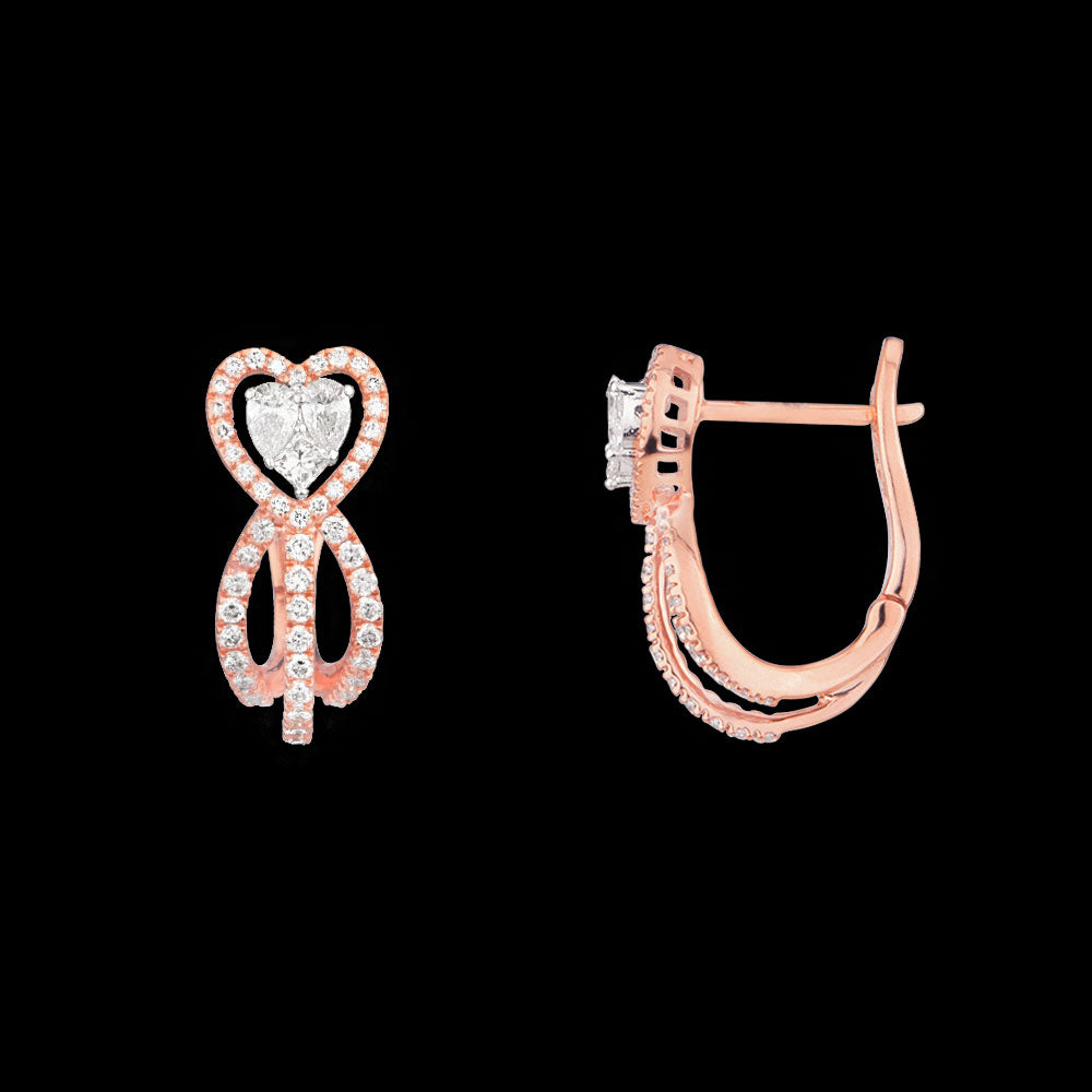14K Rose Gold Diamond Earrings - 0.93ct VS-SI-FG