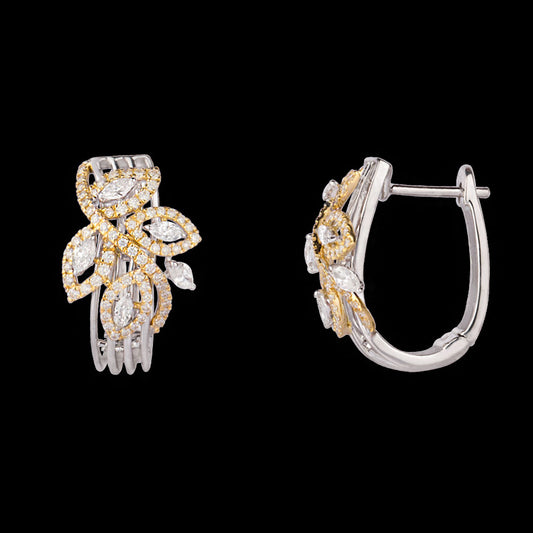 14K Two Tone Gold Diamond Earrings - 0.99ct VS-SI-FG