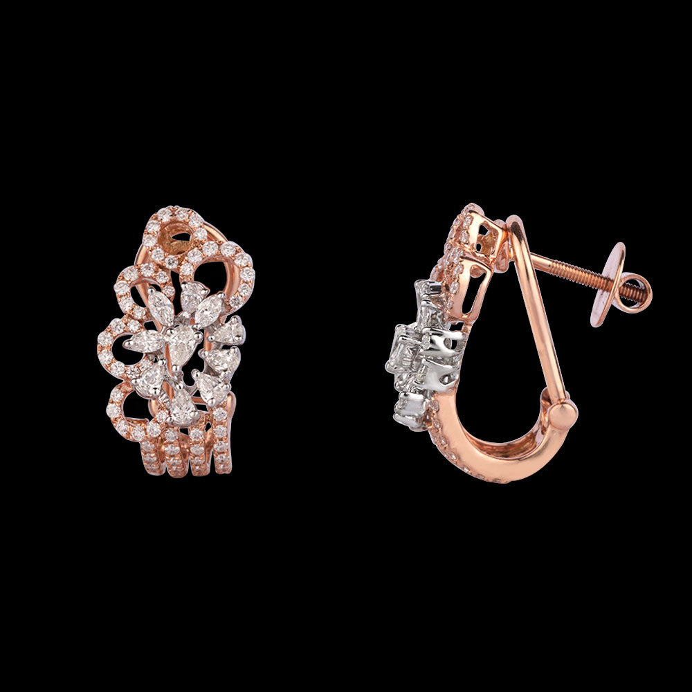 14K Rose Gold Diamond Earrings - 1.26ct VS-FG