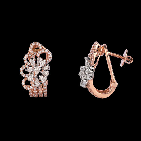 14K Rose Gold Diamond Earrings - 1.26ct VS-FG