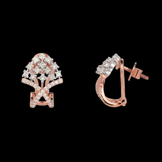 14K Two Tone Gold Diamond Earrings - 0.86ct VS-FG