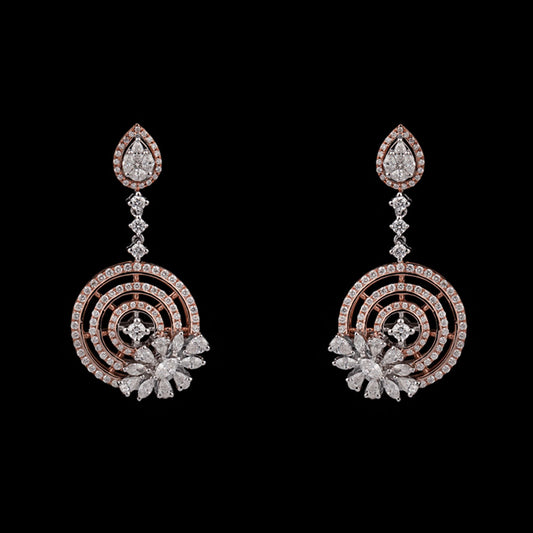 18K Two Tone Gold Diamond Earrings - 2.13ct VS-FG