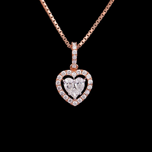 18K Two Tone Gold Diamond Pendant - 0.41ct VS-FG