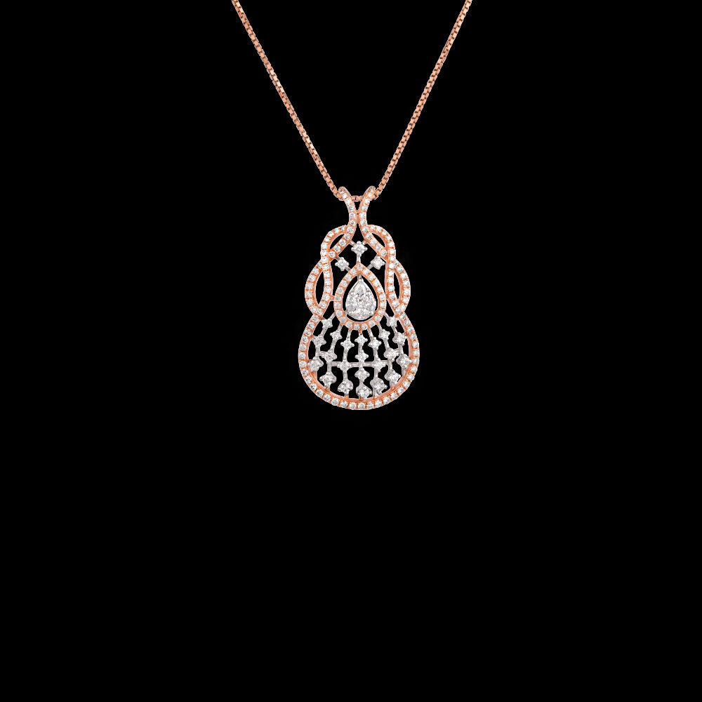 18K Two Tone Gold Diamond Pendant - 1.13ct VS-SI-FG
