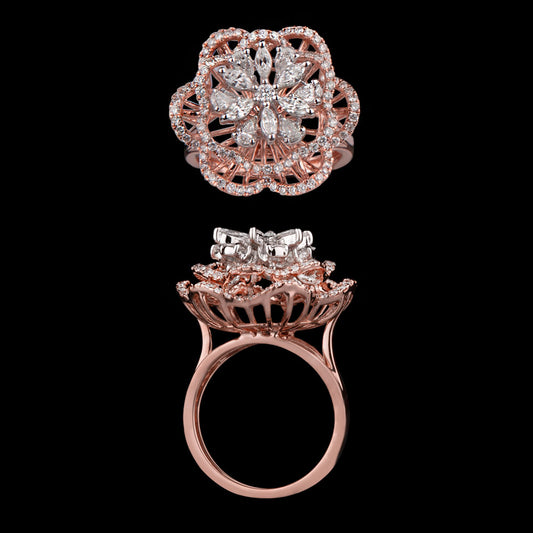 14K Two Tone Gold Diamond Ring - 1.49ct VS-SI-FG
