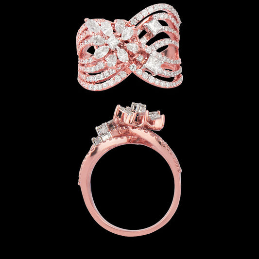 14K Two Tone Gold Diamond Ring - 1.33ct VS-FG