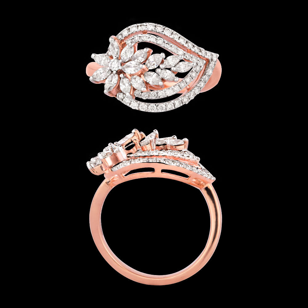 18K Two Tone Gold Diamond Ring - 0.77ct VS-SI-FG