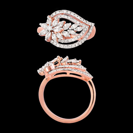 18K Two Tone Gold Diamond Ring - 0.77ct VS-SI-FG