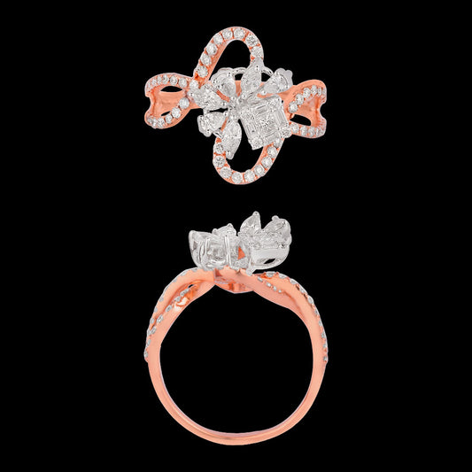 14K Two Tone Gold Diamond Ring - 0.94ct SI-GH