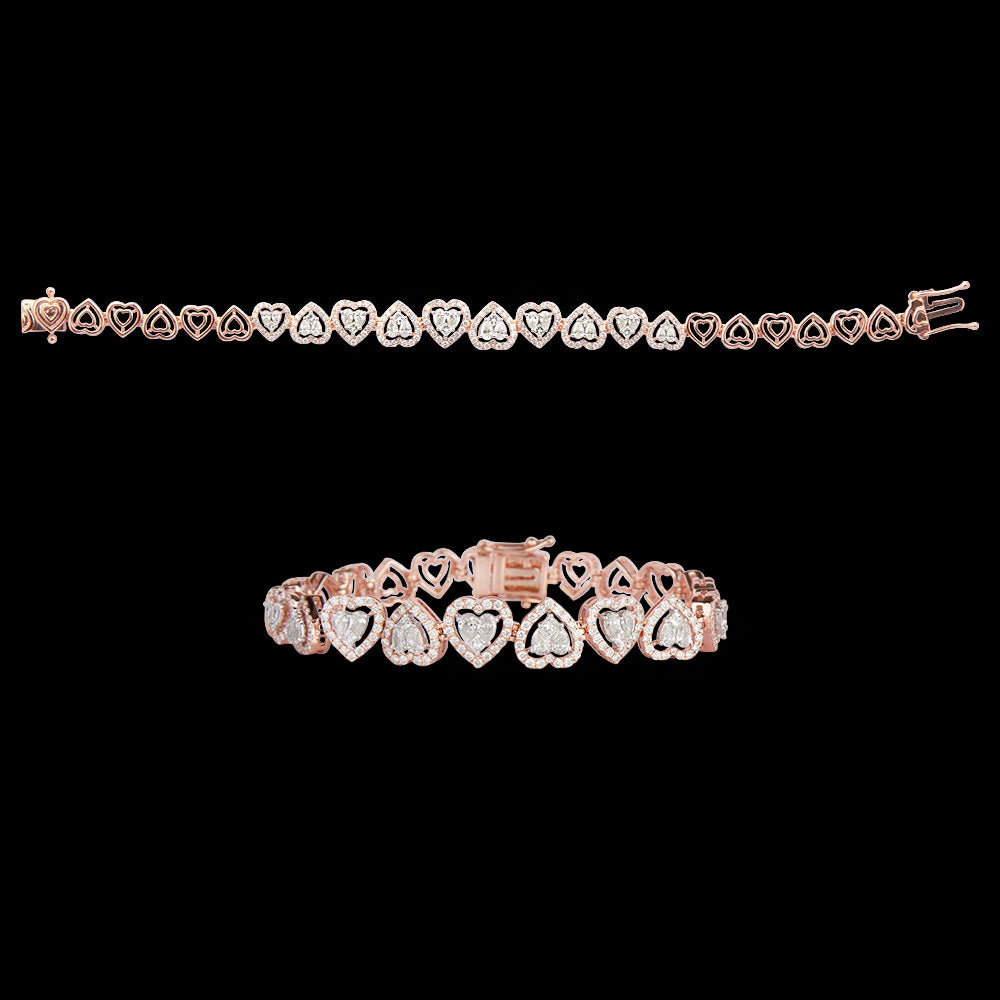 14K Two Tone Gold Diamond Bracelet - 2.71ct VS-FG