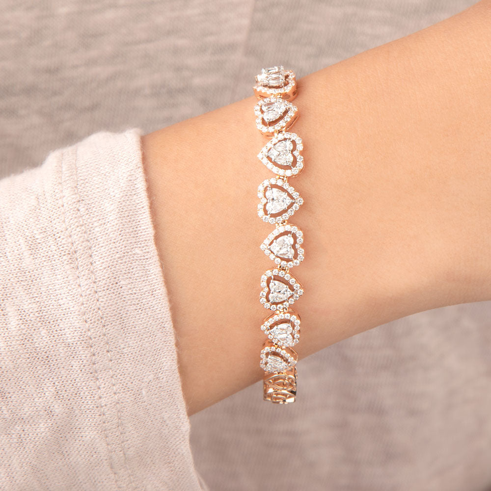 14K Two Tone Gold Diamond Bracelet - 2.71ct VS-FG