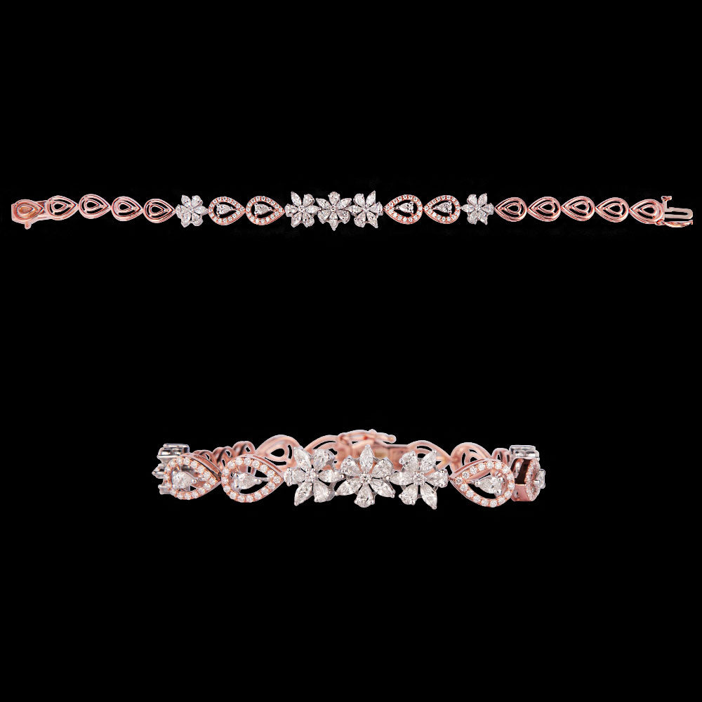 14K Rose Gold Diamond Bracelet - 2.94ct VS-FG