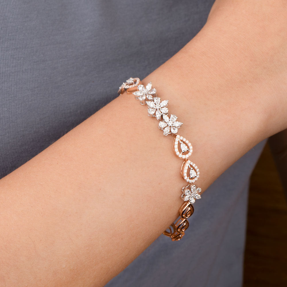 14K Rose Gold Diamond Bracelet - 2.94ct VS-FG
