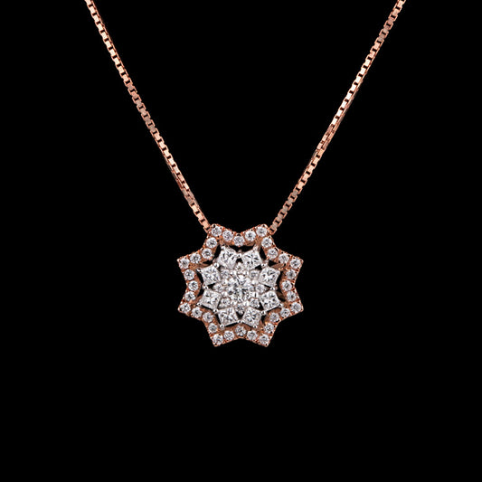 14K Two Tone Gold Diamond Pendant - 0.71ct SI-GH