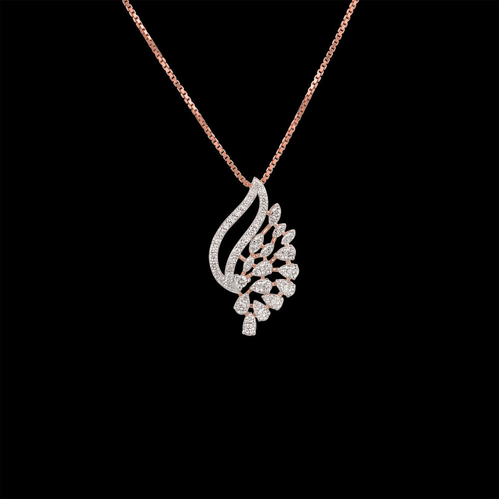 14K Two Tone Gold Diamond Pendant - 0.57ct VVS-VS-GH