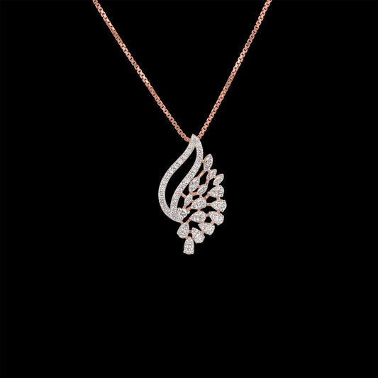 14K Two Tone Gold Diamond Pendant - 0.57ct VVS-VS-GH