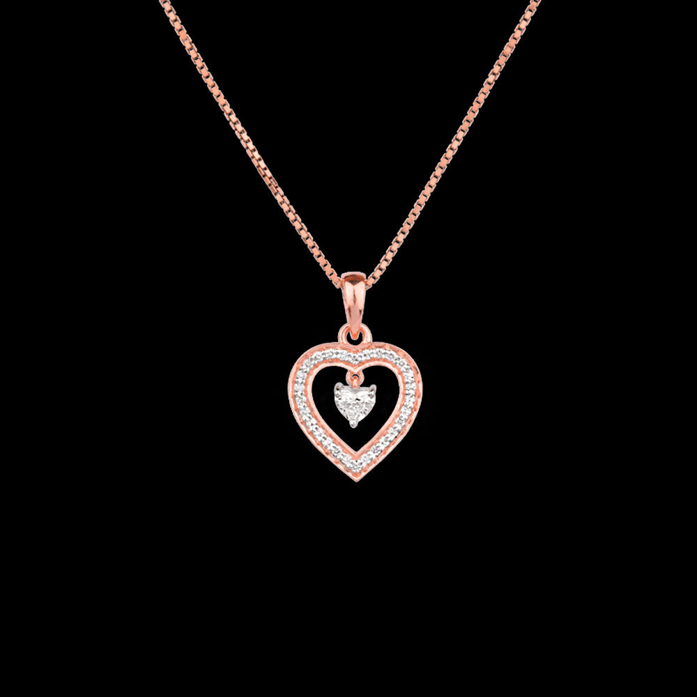 18K Two Tone Gold Diamond Pendant - 0.311ct VVS-VS-GH