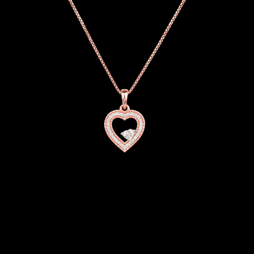 18K Two Tone Gold Diamond Pendant - 0.357ct VVS-VS-GH