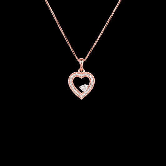 18K Two Tone Gold Diamond Pendant - 0.357ct VVS-VS-GH