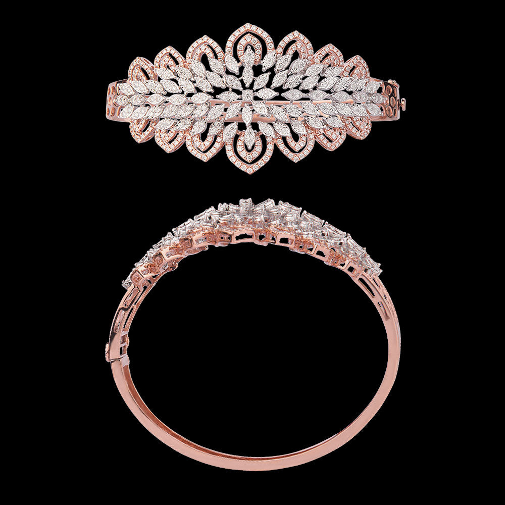 14K Rose Gold Diamond Kada - 2.09ct VVS-VS-GH