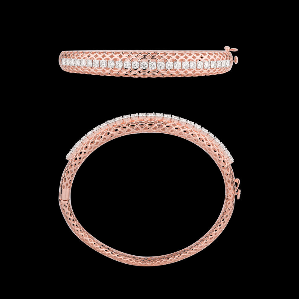 14K Two Tone Gold Diamond Kada - 1.782ct VVS-VS-GH