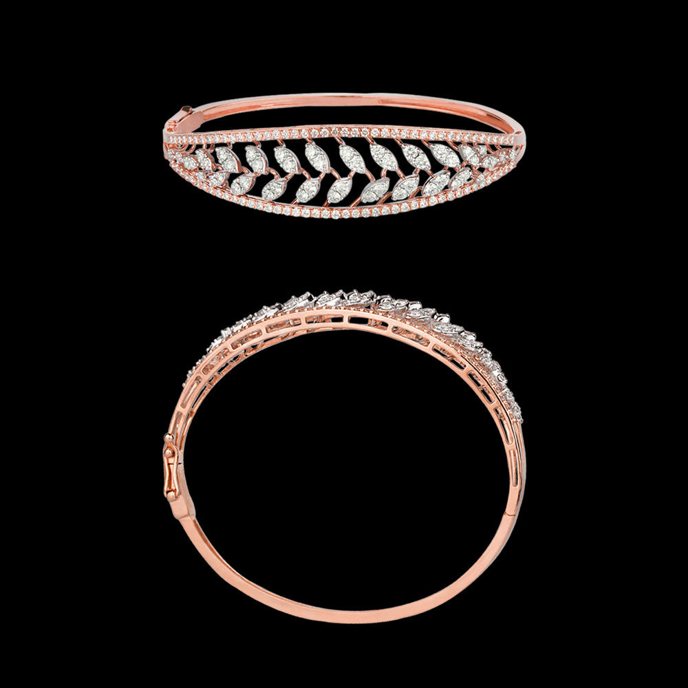14K Two Tone Gold Diamond Kada - 2.19ct VS-SI-FG