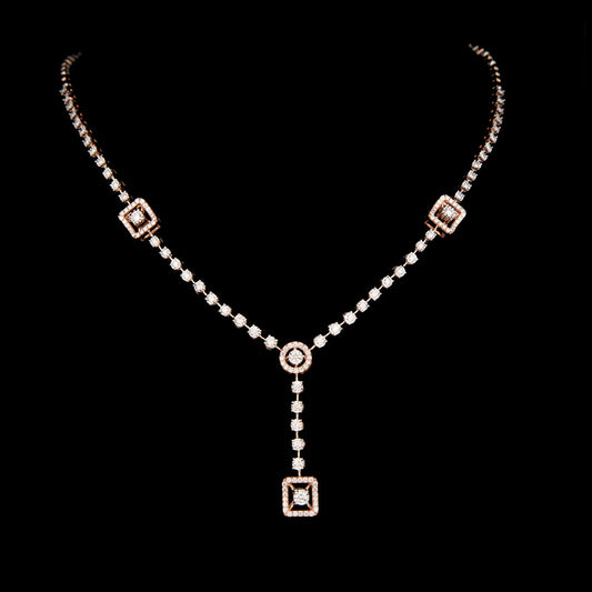 14K Two Tone Gold Diamond Necklace - 1.75ct VVS-VS-GH