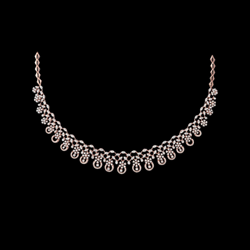 14K Two Tone Gold Diamond Necklace - 3.09ct SI-GH